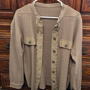 Women's Tan Button Down Shirt